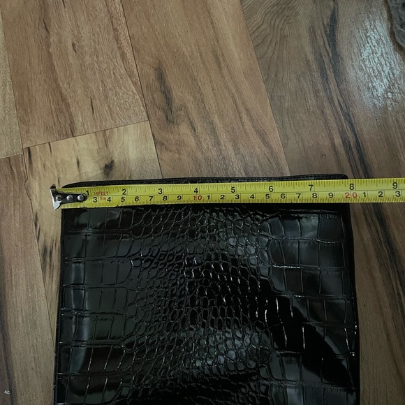 Women's Black Croc-Embossed Knee Boots - Picture 15 of 17